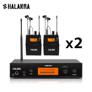 SHALANRA HEM6400 1-Channel UHF Wireless In-Ear Monitor System with 2 Bodypack Receivers IEM Earphones