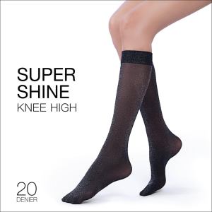 CHERILON Super Shine Glitter Knee High เชอรีล่อน ถุงน่องแค่เข่า ถุงน่องแฟชั่น กลิตเตอร์ แวววาว ขาดไม่รัน CLL-HOGT01