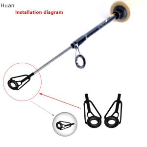 🎄【Special price】Huan เบ็ดตกปลาสแตนเลสด้านบนแหวนพอร์ซเลน8ชิ้น DIY ปลายเบ็ดตกปลาอุปกรณ์ตกปลา Pesca