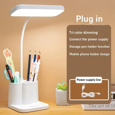 LED Foldable Study Lamp with USB Rechargeable Battery Built-in Pen Holder and Touch-Sensitive Design