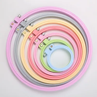 Adjustable Embroidery Hoop | Candy Color ABS Cross Stitch Hoop | Bingkai Sulaman / Aksesori Sulaman | Plastic Hoop