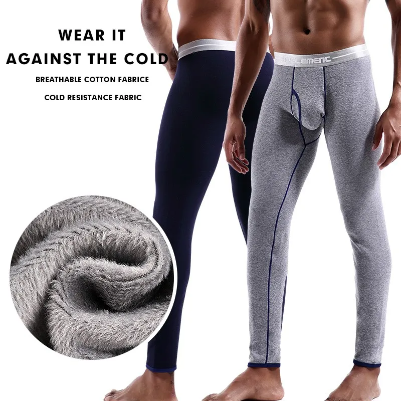 AOELEMENT Men Winter Clothes Thermal Underwear Long John Sleepwear
