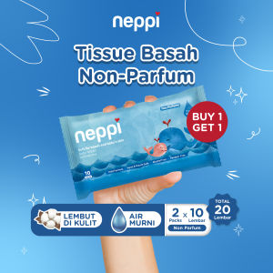 Neppi Baby Tisu / Tissue Basah Wipes Non Parfum 10s - Buy 1 Get 1 Free