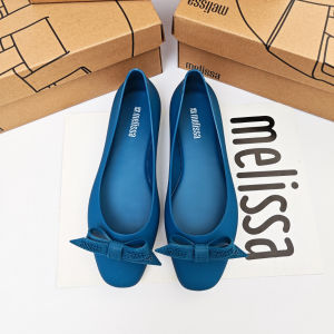 Free Shipping Melissa WomenS Shoes Small Square-Toe Bow-Knot Flats Flat Sandals Soft-Soled Beach Shoes Fragrant WomenS Shoes Melissa