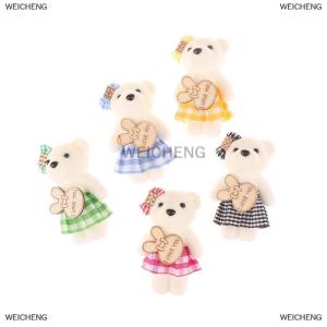 [COD] WEICHENG 10PCS 10cm Plaid Bear Bouquet Small Bear Couple Bear Gift Packaging Wedding Gift Birthday Present