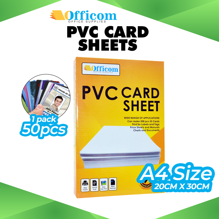 Officom ID Card Sheet A4 Size PVC Film 50 Sheets High Quality officom-id-card-sheet-a4-size-pvc-film-50-sheets-high-quality