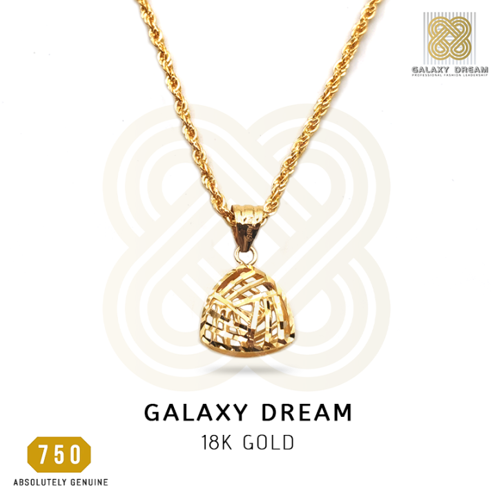 Galaxy Dream 18K Gold Pendant Necklace for Women / For Men Real 