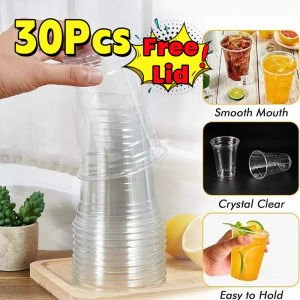 【30Pcs】400ML Plastic Elegant VPAC Pet Cup PET Cup 16oz for Cold Drinks PET Cups dabba