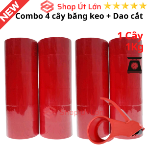 Combo 4 cây băng keo màu kèm dao cắt băng keo mỗi cây là 100yard Rộng 47cm lõi giấy 3mm mỗi cây 6 cuộn