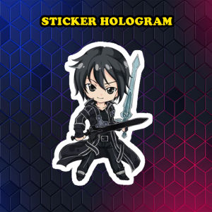 Stiker Hologram Kirito Sword art online ukuran 8 cm