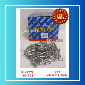 Paku Rivet Rivetti 537 4mm x 9.5mm Blind Rivet Isi 100 Pcs
