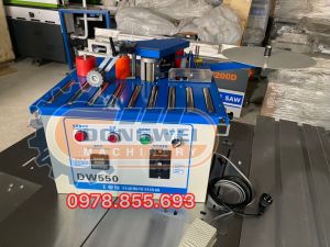 Máy dán cạnh gỗ dw550 dán và cắt khi hết phôi