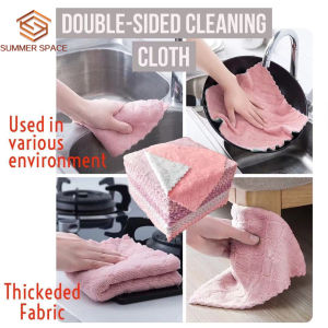 🧽💧Tuala Kain Lap Bersih Pelbagai Guna Kuat Serapan | Double-Sided Colour Strong Absorption Multifunction Kitchen/Bathroom/Dish Cleaning Cloth