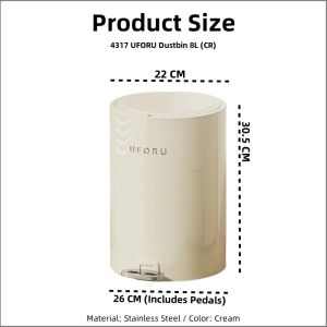 【i.Rumah】High-value Pedal Trash Can Bathroom Household Kitchen Living Room Waterproof Stainless Steel Trash Can