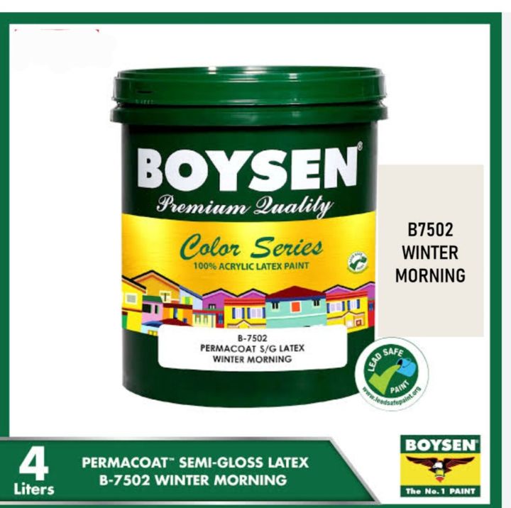Boysen Color Series Permacoat SemiGloss Latex Acrylic Latex Paint 4L Lazada PH