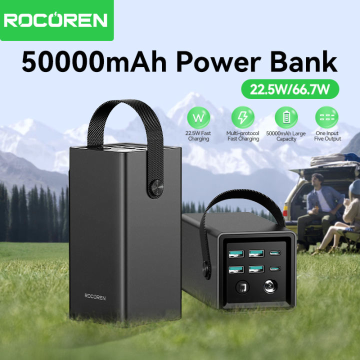 Rocoren Pin sạc dự phòng 50000mAh 67.5W/22.5W Power bank | Cổng sạc ...