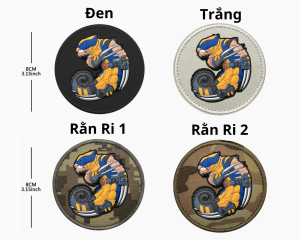 Patch_Velcro dán in KTS hình Tắc Kè Chiến Binhviền thêu tinh xảocó mặt gai dán lên quần áo