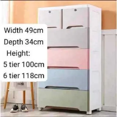 (SG Ready) Colourful 5/6 Tiers Plastic Cabinet / Drawers
