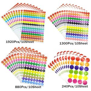 40 Sheet/Set Small Dot Stickers Round Colored Coding Labels Four Sizes For Classroom Party Decoration