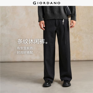 Giordano Men Pinstripe mid rise pants Free Shipping 18115821