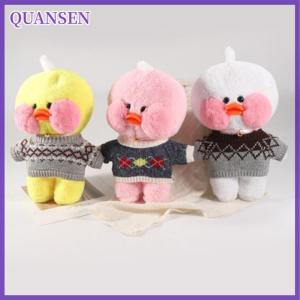 QUANSEN เสื้อผ้าตุ๊กตาเป็ดสีเหลืองขนาดเล็ก30ซม. ตุ๊กตาน่ารักไม่มีตุ๊กตาผ้าขนนุ่ม