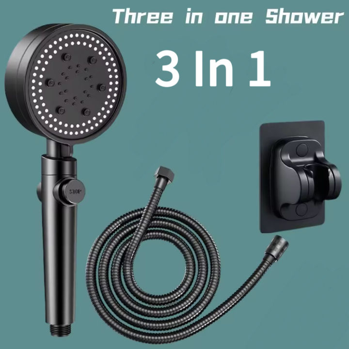 3 in 1 Shower Head Set shower with faucet 5-speed Pressurized Bathroom ...