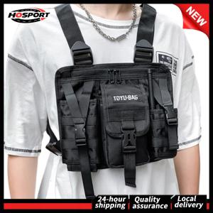 【HOSPORT】 Molle Shoulder Bag Oxford Cloth Male Chest Bag Adjustable Multiple Pockets Lightweight for Outdoor Camping Supplies
