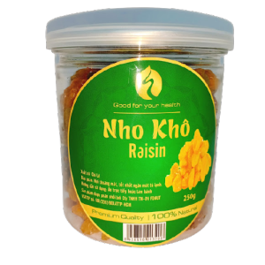 Nho Chile Vàng Sấy Dẻo Không Đường 250gram 500gram đóng gói tại Việt Nam TH FONUT