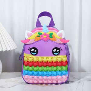 【SISTAR】Children Schoolbag Kid Backpack Relieve Stress School Supplies Great Birthday Party Favor Gifts Unicorn Large Pop Backpack Unicorn Backpack Kid School Bag for Girl