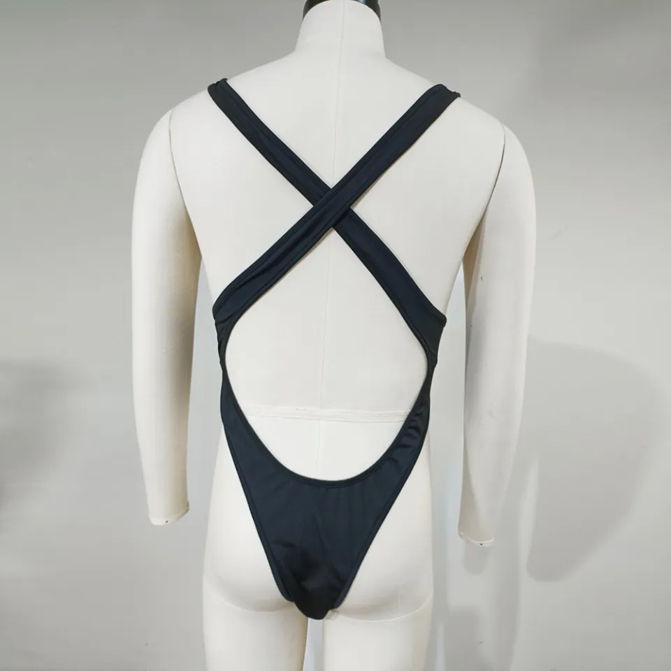 Mens Bodysuit Thong Leotard Trend Fashion One-piece Vest Bodywear New  Stretch Leotard Open Butt Siamese