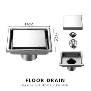 SUS304 square floor drain | Stainless steel floor drain suitable for bathrooms and kitchens