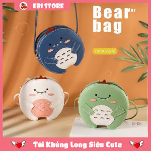 Túi đeo chéo hoạt hình EBI HANDMADE tự đan da Pu hình khủng long ngộ nghĩnh dễ thương - ES44