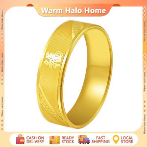 Fortune Lucky Fu Characters Charm Money Catcher Ring Fashion Casual Stainless Steel Ring for Men Women Auspicious