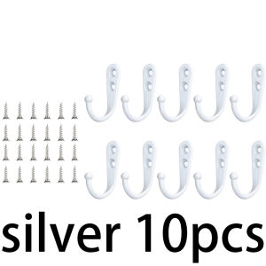 10Pcs Coat Hooks Wall MountedMetal Wall Hooks for Hanging Coats Towel，Key with Screws