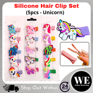 (Ready Stock) 5pcs/set Little Princess Hair Clip Set - Unicorn Rainbow Cartoon Ice-cream Fruits Cute Baby Girl Kid Children Hair Clip Pengepit Rambut Kanak-kanak Anak Perempuan Kids Hair Accessories Princess Series Colourful
