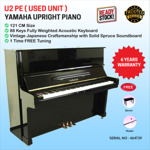 YAMAHA MUSIC ORIGINAL QUALITY U2 PE UPRIGHT ACOUSTIC PIANO SECOND HAND ( USED UNIT ) FOR HOME DECO