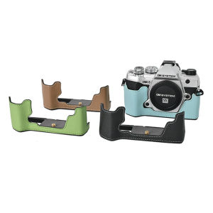 【NEW F】Aluminum Metal Genuine Leather Case For Olympus OM-5 OM5 EP7 E-P7 EM10 Mark IV III EM10IV EM10III Camera Bag Half Body Cover
