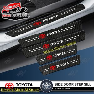 promo Stiker Carbon Fiber Door Sill Pelindung Anti Gores Mobil Toyota Avanza Veloz Agya Rush Kijang Innova Calya Raize Yaris Vios ALL