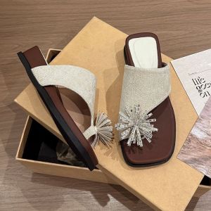 [Free Shipping] Sparkling Rhinestone Platform Wedge Sandals For Women 2026 Summer New Style Height-Increasing Non-Slip Slip-On Toe Sandals
