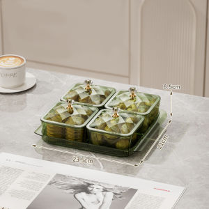 【Lebaran Exclusive】Dejavu Toples Lebaran Idul Fitri Cantik Toples Set Snack Candy 2/4/6 Sekat Toples Transparan Estetik Toples Saji Nampan Tray HSB841