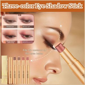 🔥Fast shipping🔥【Tiga warna dalam satu pukulan】Tongkat pembayang mata tiga warna berlian emas 💥Nice!!!💥金鑽三色眼影棒🌹 Tongkat pembayang mata kalis air berkilauan kecantikan