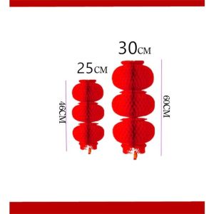 Lampion Susun Plastik Honeycomb Lampion Imlek Hiasan Dekorasi Tahun Baru China Honeycomb Merah