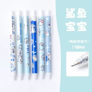 【Ready Stock】Cartoon cute Retractable Pen Washi Sticker Scrapbooking Engraving Pen Utility