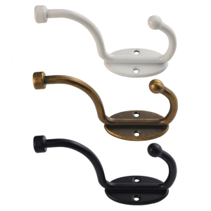 ตะขอคู่โลหะผสมสังกะสีที่สวยงามตะขอแขวนติดผนังแข็งแรง6ชิ้นสำหรับแขวนเสื้อกระเป๋ามีหมวกในห้องใดก็ได้