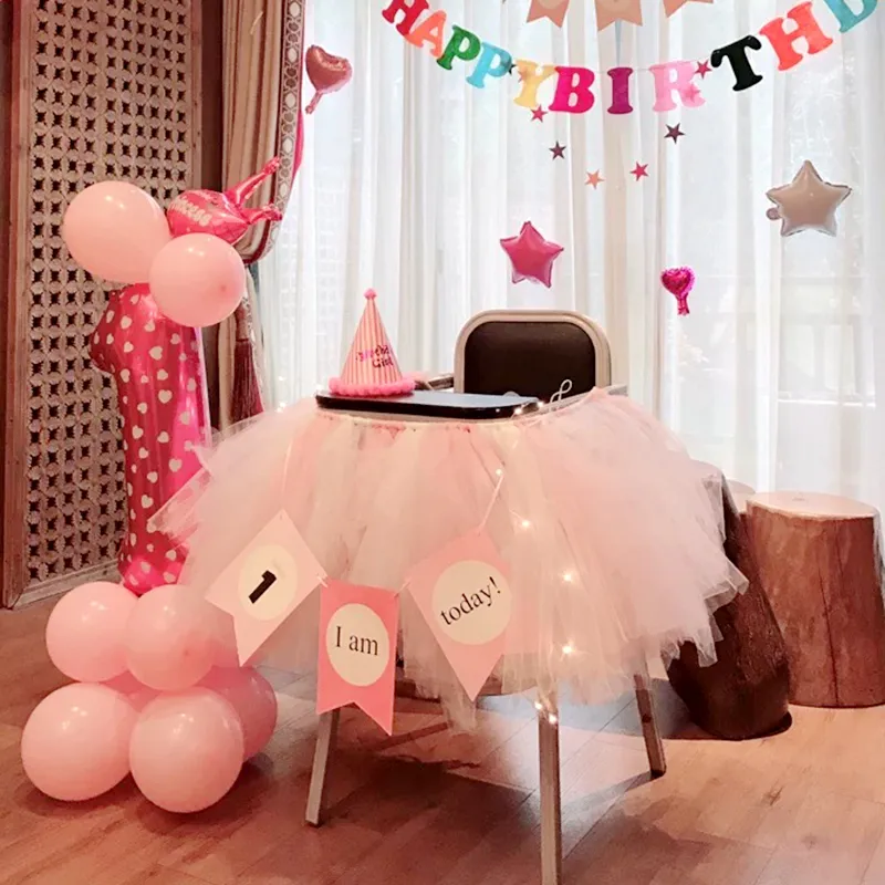 22M Baby TUTU Table Skirt High Chair Tulle Skirt Tableware Wedding