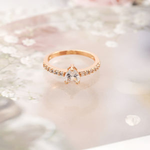 Hyl Jewelry 174J Cincin Titanium Wanita Emas Muda Anti Karat Asli Silver Emas Couple Dewasa Dan Luntur Logam Asesoris