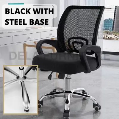 Home Office Chair Boss Manager with Leg Rest Wheel Metal frame Ergonomic Mesh Staff Swivel Roller Study Hip Support SGS Certified Computer Rotatable Adjustable Height [Free Installation][SG ready stock] Bulky