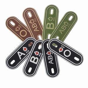 2PC/7*3CMA B AB O Positive Blood Type PVC PatchShoelace Blood Buckle Tactical PatchesClothing ZipperBackpack Blood Tag Charm