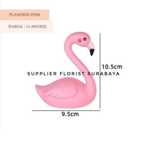 FLAMINGO MEREM DAN MELEK CAKE TOPPER MINIATUR KUE TART ULANG TAHUN ULTAH HIASAN KUE BIRTHDAY FIGUR ANGSA PINK