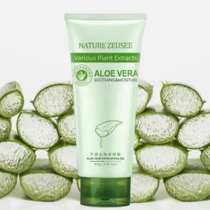 Zeusee Aloe Vera Exfoliating Krim Gel Pengecil Pori-pori Komedo Pembersih Dalam 100g